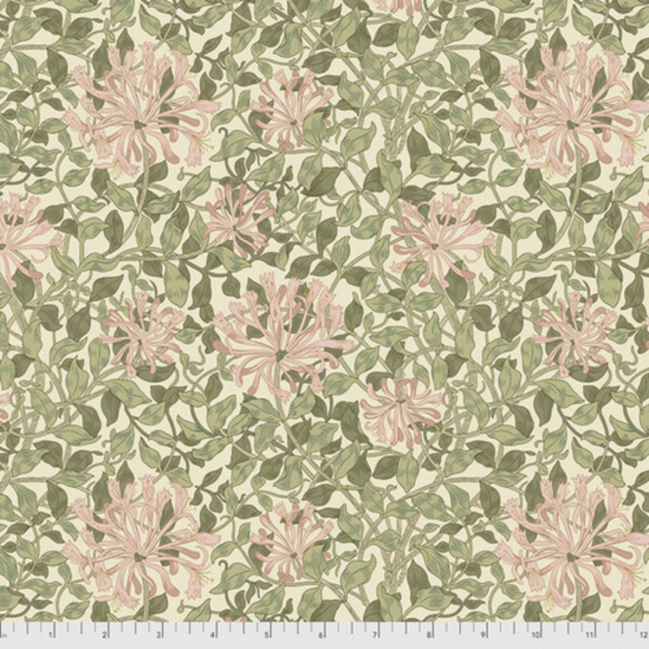 Honeysuckle in Green (pwwm057.green) | The Classics | The Original Morris & Co | Free Spirit